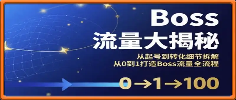 Boss流量大揭秘，从起号到转化细节拆解，从0到1打造Boss流量全流程