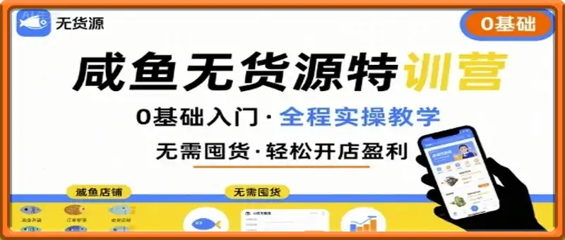无货源特训营，0基础带你玩转咸鱼无货源