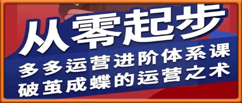 拼多多运营进阶系统课，从零起步，多多运营进阶体系课，破茧成蝶的运营之术