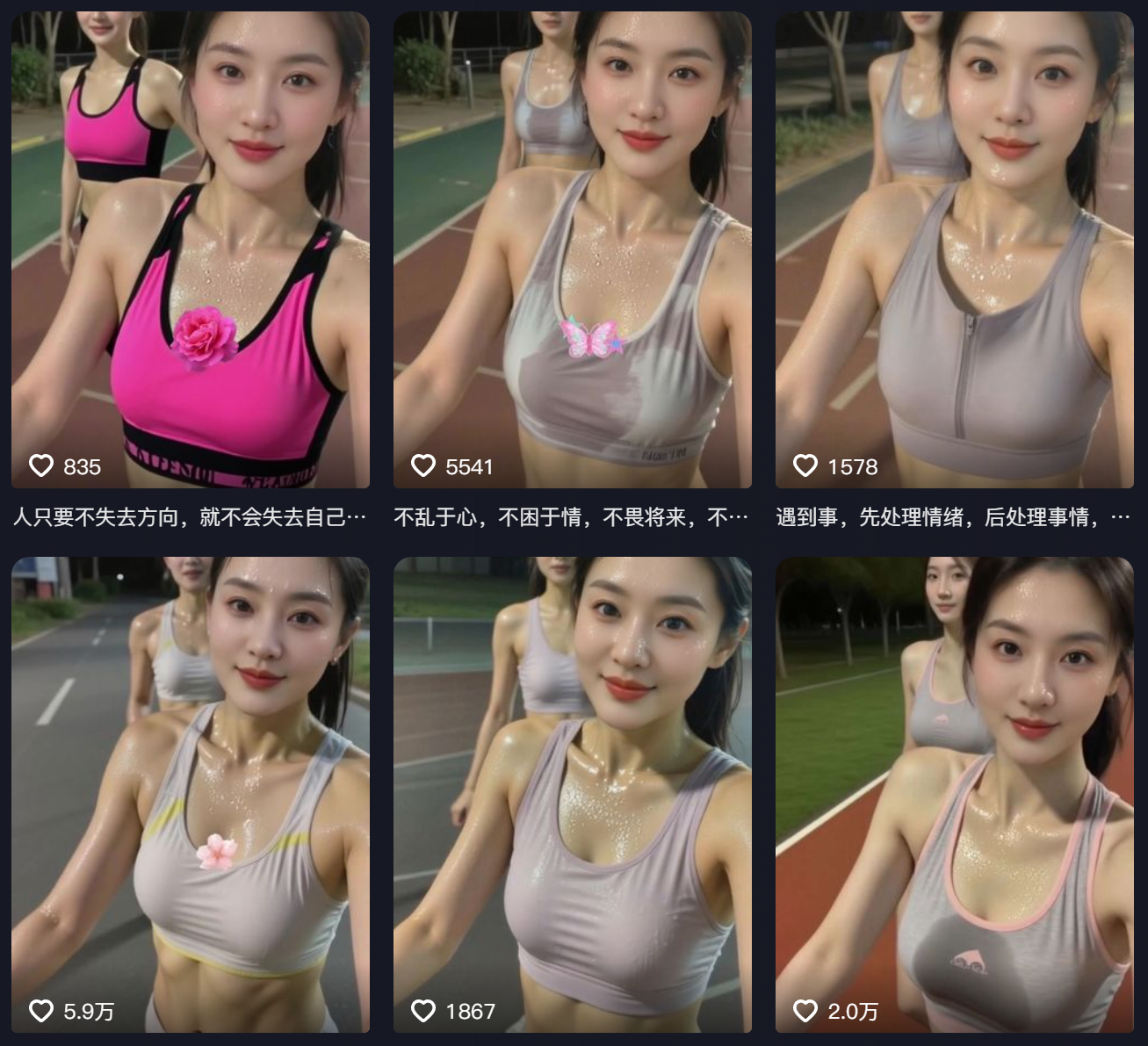 运动流汗美女，百万爆款起号技术