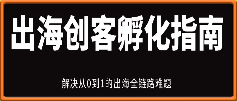 出海创客孵化指南