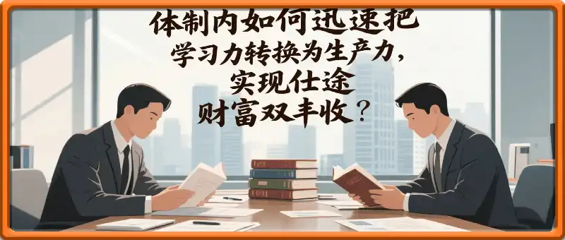 付费文：体制内如何迅速把学习力转换为生产 力，实现仕途财富双丰收?