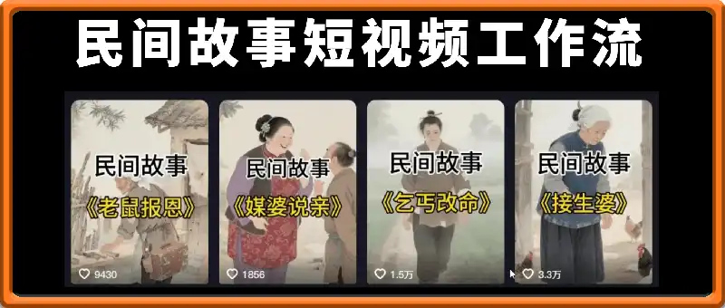 coze一键生成民间故事短视频工作流，涨粉变现