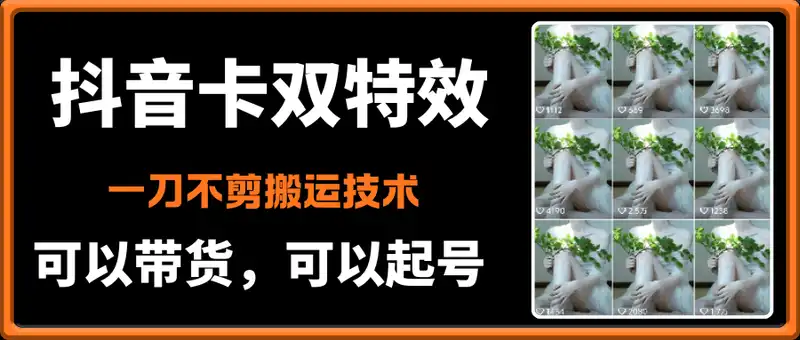 抖音卡双特效   一刀不剪搬运技术