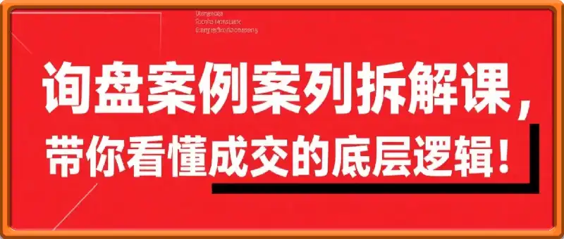 询盘案例分析课：实战策略与高效成交指南