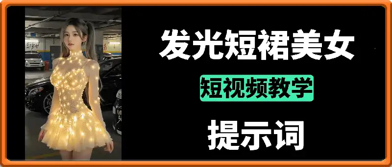 AI流动发光线条薄纱连衣裙女子舞蹈短视频制作提示词(含绘图词、动作词)AI美女跳舞教程