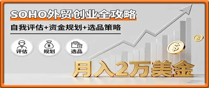 SOHO外贸创业全攻略，自我评估+资金规划+选品策略，月入2万美金