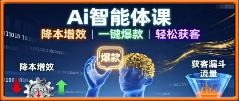 Ai智能体课，降本增效，一键爆款，轻松获客