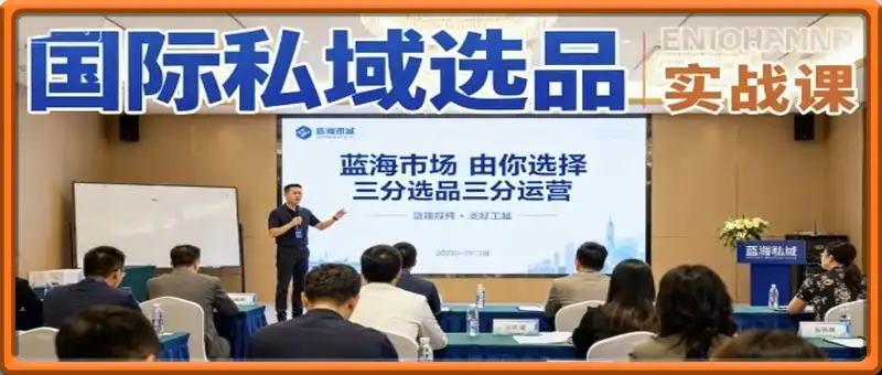 国际私域选品实战课，蓝海市场由你选择，七分选品三分运营