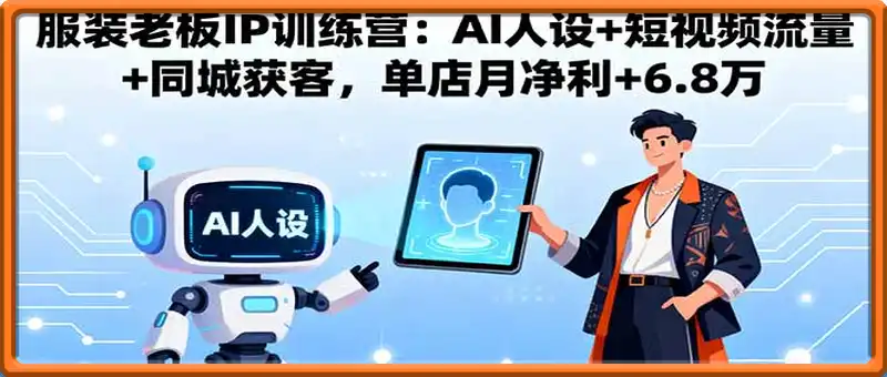 服装老板IP训练营：AI人设+短视频流量+同城获客，单店月净利+6.8万