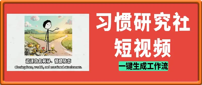一键生成习惯研究社短视频工作流