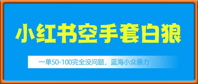 小红书做空手套项目，一天挣了9张