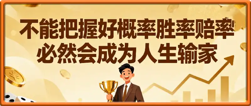 不能把握好概率胜率赔率，必然会成为人生输家