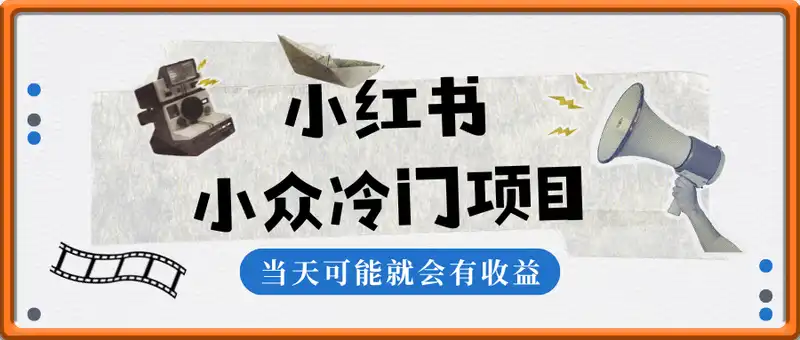 小红书暗黑小众冷门项目，当天可能就会有收益