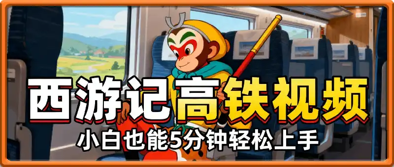 最近爆火的西游记高铁视频，条条10W＋，小白也能5分钟轻松上手，单日变现1k