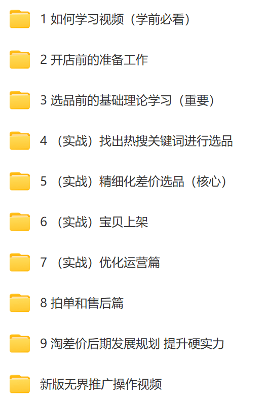 淘差价无货源电商课程