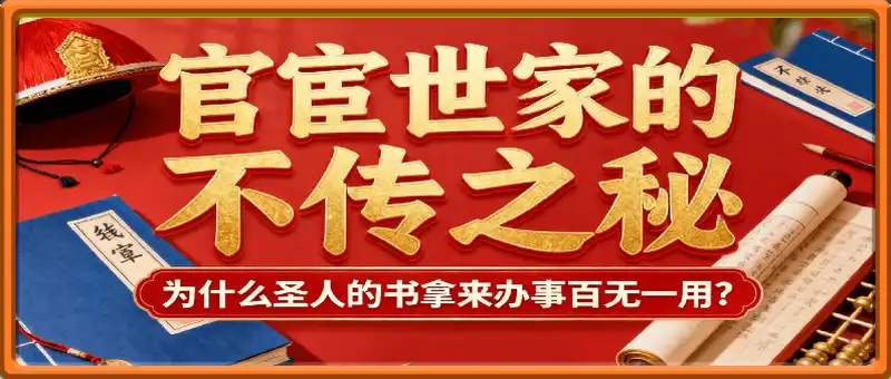 付费文：官宦世家的不传之秘，为什么圣人的书拿来办事百无一用？