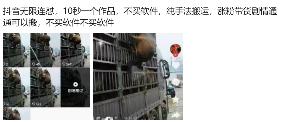 抖音搬运，十秒钟一条，新技术，不是卡图文